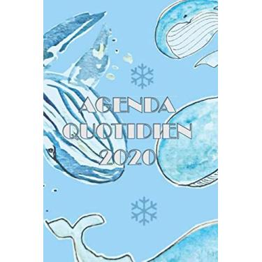 Imagem de AGENDA QUOTIDIEN 2020: Journal de Gratitude - 2 jours par page - Illustration : baleines