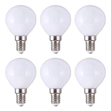 Imagem de Lâmpada LED G45 5W Globo Vanity Lâmpada E14 Base Candelabro 50W Equivalente Branco Quente 3000K Lâmpada LED Redonda 500LM para Espelho de Maquiagem Banheiro Iluminação Doméstica, Pacote com 6