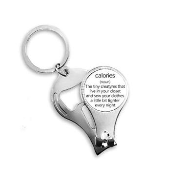 Imagem de Chaveiro abridor de garrafa preto inglês Lose Weight Quote Nail Nipper Ring