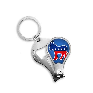 Imagem de Chaveiro abridor de cortador de unhas com emblema de burro americano festa democrático tesoura