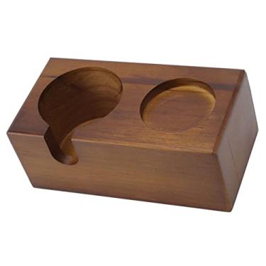 Imagem de Madeira Protafilter Stand Suporte Para Café Tamper Stand Tamper Station(Brown), Ezebesta Tamper Station Antiderrapante Espresso Tamper Stand,