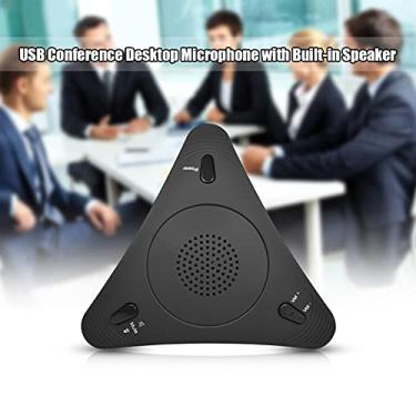 Imagem de LUGU USB Desktop Computer Conferência Omnidi onal Conden or Microfone Mic Speaker Speakerphone 360 ​​° o Pi up Plug & Play pa Business Video Meeting