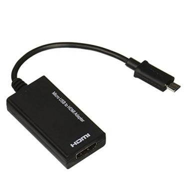 Imagem de Adaptador Micro USB para HDMI MHL HDMHL HDTV da LEDMOMO com cabo de 20 cm para smartphones e tablets (preto)