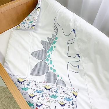 Imagem de Biramar Baby Edredom De Berço Bordado Dupla Face E Duvet Dinossauro Dos Bês Multicor