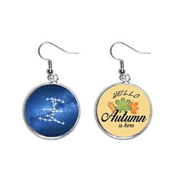 Imagem de Brincos artísticos de folhas de outono com orelhas de estrelas da sorte