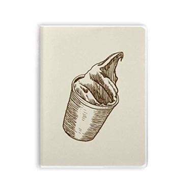 Imagem de Diário de capa macia para caderno de sorvete marrom para desenho manual
