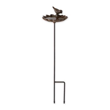 Imagem de DII Coleção de Ferro Fundido Decorativo Banho de Pássaro, Flor, 14 x 14 x 73 cm