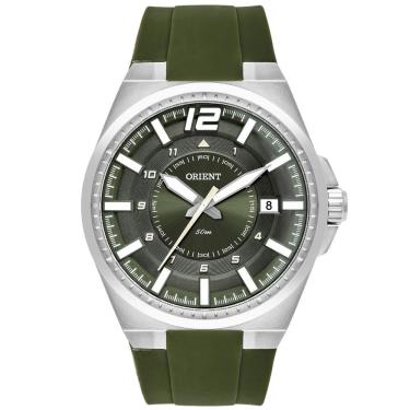 Imagem de Relógio ORIENT masculino verde prata silicone MBSP1034 E2EX