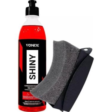 Imagem de Shiny Pneu Pretinho Super Brilho e Proteção 500ml Vonixx + Aplicador de Pretinho Detailer