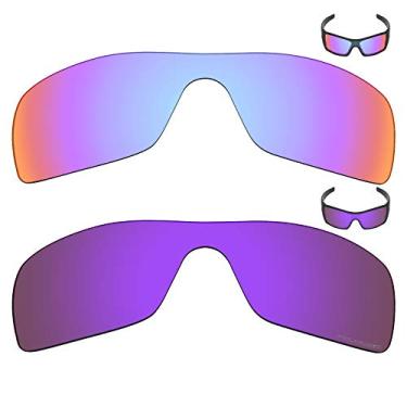 Imagem de Mryok+ 2 pares de lentes polarizadas de substituição para óculos de sol Oakley Batwolf – Rosa cobalto/roxo plasma
