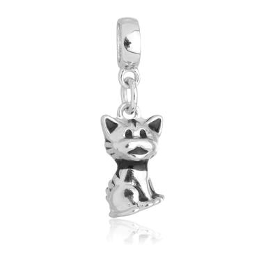 Imagem de Pingentes Berloques Veterinária Medicina Banhado a Prata 925 PEÇA:Gato 3D