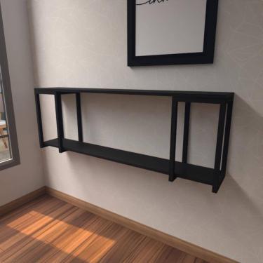 Imagem de Aparador Industrial Preto Moderno Cantinho Café Escritorio Simples Bancada Suspensa