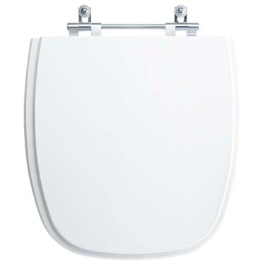 Imagem de Assento Sanitário Tampa De Vaso Branco Mdf Laqueado Angra Para Bacia Logasa