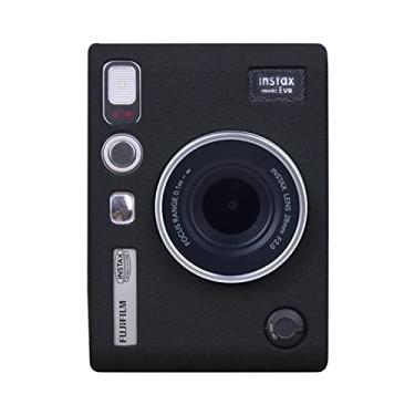 Imagem de Rieibi Capa Instax Mini EVO - Capa protetora de silicone para câmera instantânea Fuji Instax Mini EVO - Capa leve de borracha macia para Fujifilm Evo, Preto, Estojo de beleza