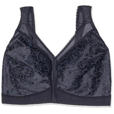 Imagem de Playtex Sutiã feminino sem fio 18 horas, sutiã sem fio com alça confortável, sutiã de cobertura total, pacote com 2, Preto, 40H