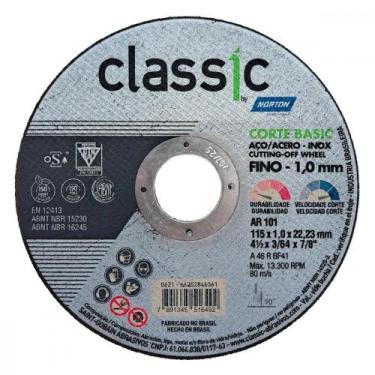 Imagem de Disco Aco Inox Norton Classic Basic - Ar 101 - 4.1/2"X3/64"X7/8" - Fin