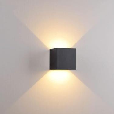 Imagem de Arandelas LED IP65 em Alumínio, À Prova d'Água, Modernas e Resistentes para Áreas Internas e Externas, Led 3000K (Cubo 6W)