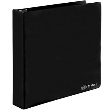 Imagem de Fichário de 5 cm com 3 anéis 5 cm preto, argola inclinada 5 cm capa transparente com 2 bolsos internos, material escolar colorido resistente para escritório e casa – da Enday