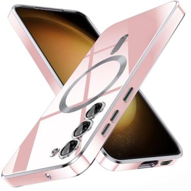 Imagem de YSLBWLE Capa para Galaxy S23, [Compatível com Magsafe], [Proteção contra quedas de grau militar de 3,5 m] [Antiamarelamento] Capa protetora de luxo de TPU macio fino para Galaxy S23-Rosa 11-sam s23-04