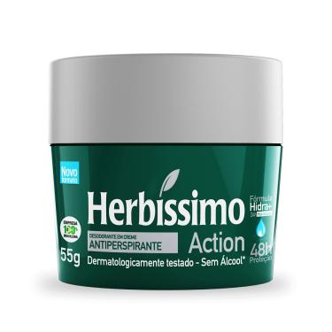 Imagem de Kit Desodorante Creme Antitranspirante Action Herbissimo 55G - 3 unidades