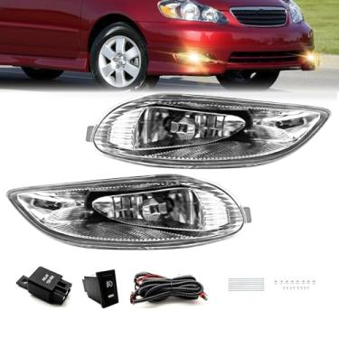 Imagem de Shocklight Luzes de neblina de lente transparente adequadas para Toyota Camry 2002-2004/2005-2008 Corolla/2002-2003 Solara com lâmpadas de halogêneo 9006 12V 55W, um par de faróis de neblina