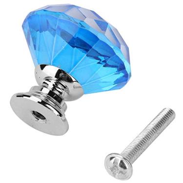 Imagem de Puxador de Vidro Cristal Em Forma de Diamante, Maçaneta Porta do Armário, Gaveta, Decoração Elegante para Casa (701 diamante A-30 azul)