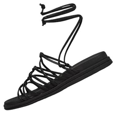 Imagem de Rasteira Beira Rio Amarração Feminino, Preto, 35