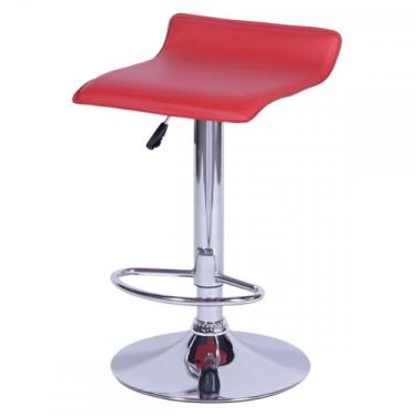 Imagem de BANQUETA WAVE ESTOFADA VERMELHA BASE CROMADA