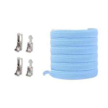 Imagem de Cross Buckle Elastic Laceless Shoelaces For Sneakers Flat Shoelaces For Kids And Adults Elastic Shoelaces For All Shoes(SKY BLUE)