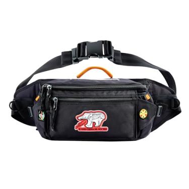 Imagem de Pochete tática Rough Enough para homens, bolsa tiracolo grande para viagens, pesca, caminhadas, caça, preta, 5L, Preto, Large, Pochete tática para homens