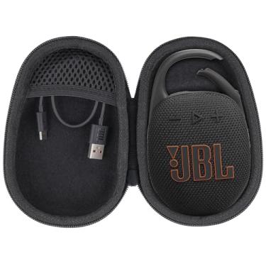 Imagem de co2CREA Estojo rígido de substituição para JBL Clip 5, impermeável, portátil, sem fio, mini alto-falante Bluetooth (capa preta)