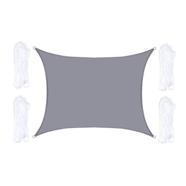 Imagem de IEUDNS Vela de sombra para áreas externas, toldo curvo portátil, fácil de usar, toldos de sol, cobertura de tecido para parque, pátio, gramado, praia, áreas, Cinza