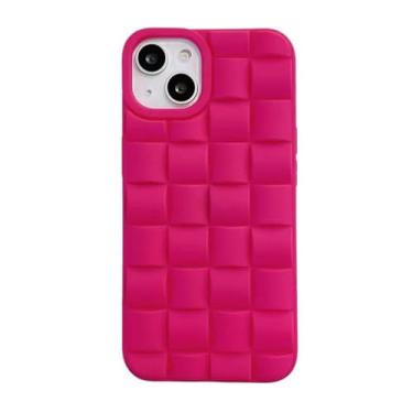Imagem de Capa de silicone macia com padrão de trama de cubo 3D para iPhone 15 14 13 12 11 Pro Max Capa fosca, 3, para 12 Pro Max (6,7)