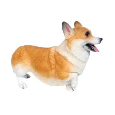Imagem de YIJU Estátua de cachorro corgi, figura de cachorro, brinquedo pré-escolar, mini esculturas educacionais, pequeno brinquedo de animal para lembrancinhas, Amarelo
