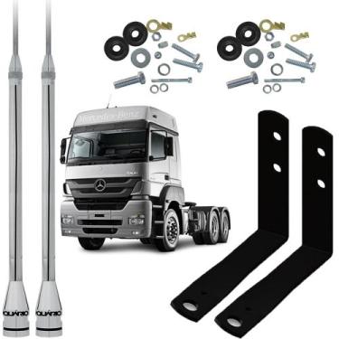 Imagem de Antena Móvel Inox 2,70 metros Alongador 60cm Suporte Dianteiro Mercede