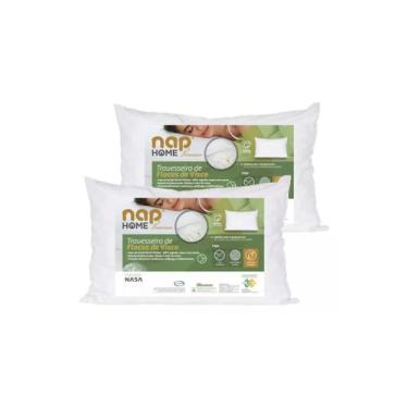 Imagem de Kit 2 Travesseiro Nasa Flocos Visco Elástico Capa 200 Fios  - Nap