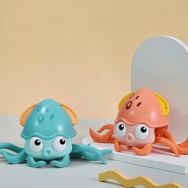 Imagem de Brinquedo Interativo Bebê POLVO Fujão Recarregável C/ Som Luz E Movime