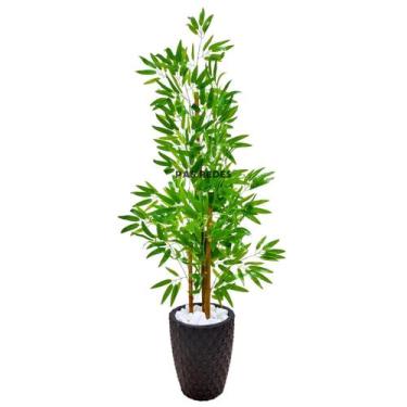 Imagem de Bambu Artificial Permanente + Vaso Decorativo - PAS Redes, 3D Preto