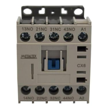 Imagem de Cx6-H5-22 Contator Auxiliar 2na+2nf 220vca Metaltex, Branco e Cinza