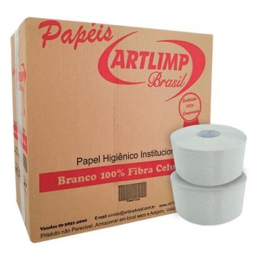 Imagem de Papel Higiênico Rolão 300 Metros 08 Unidades Branco Artlimp