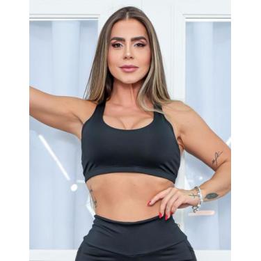 Imagem de Cropped Top Feminino Esportivo Com Bojo Removível para Academia e Trei