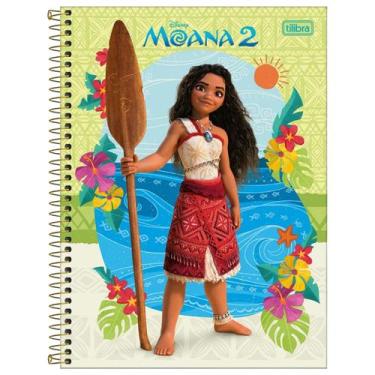 Imagem de Caderno Moana Capa Dura Espiral 80F 1 Matéria Escolar, Verde