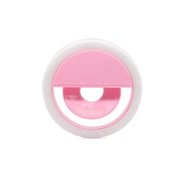 Imagem de Luz De Selfie Anel Led Flash Celular Recarregável Rosa - Importado