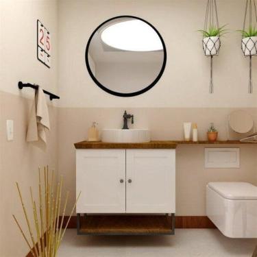 Imagem de Gabinete para Banheiro 2 Portas 3 Prateleiras 80cm Nórdic - Mazzu