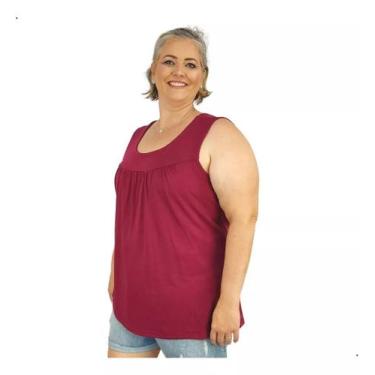 Imagem de Blusa Feminina Plus Size Regata Senhora Bata Lisa - Coalizão Fashion, 