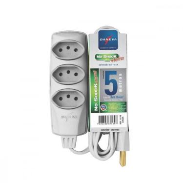 Imagem de Extensao Daneva Noshock 2 Polos+Terra Pp 3X0,75 Cinza 5M Dn1539