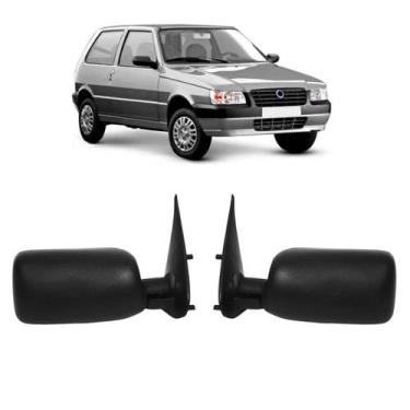 Imagem de Par Retrovisor Fiat Uno 1993 94 95 96 97 98 99 2000 Preto - Blawer
