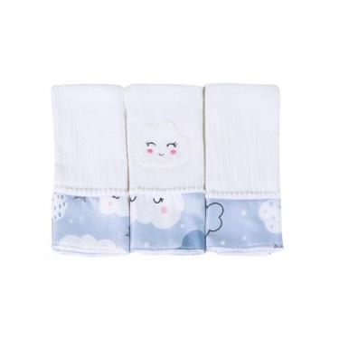 Imagem de Fralda de Boca Bordada Estampada Para Bebês Menina Menino 03 Peças - M