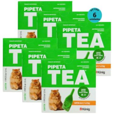 Imagem de Pipeta Tea 1,0 ml Antiparasitário Contra Pulgas para Gatos de 4,1 até 