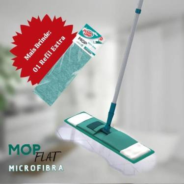 Imagem de Rodo Esfregão Mop Flat Cabo 360 Microfibra + 1 Refil Extra - Flash Lim